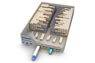 Pallet Shuttle with a single aisle and racking on both sides