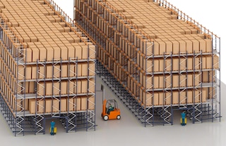 Carton live storage can be installed on the lower level