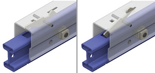 Lock triggers prevent the cart from moving if the pallet is not supported correctly