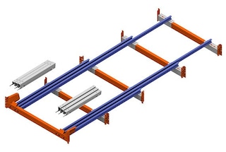 The 4-pallet set is formed by 6 rails and 6 carts