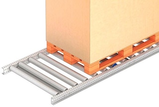 Push-back racking on rollers can store more than 4 pallets per channel