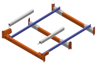 The 2-pallet set consists of just 2 rails and 2 carts