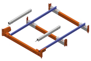 The 2-pallet set consists of just 2 rails and 2 carts.