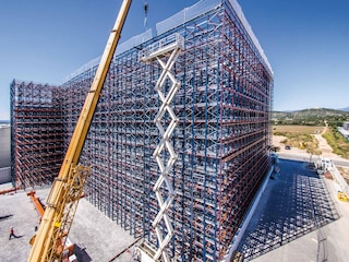 Clad rack warehouses with high-density racking solutions optimally leverage available space