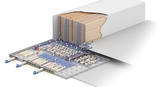 The rack supported warehouse is usually connected to the order picking and shipping areas