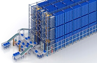 The automated warehouse Shuttle System can be configured with several picking stations