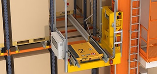 The Pallet Shuttle enables pallets to be stored in deep channels