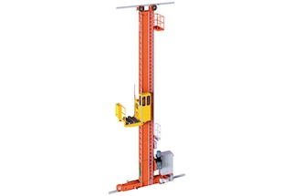 The SCX single-mast stacker crane can be used in warehouses up to 45 m tall