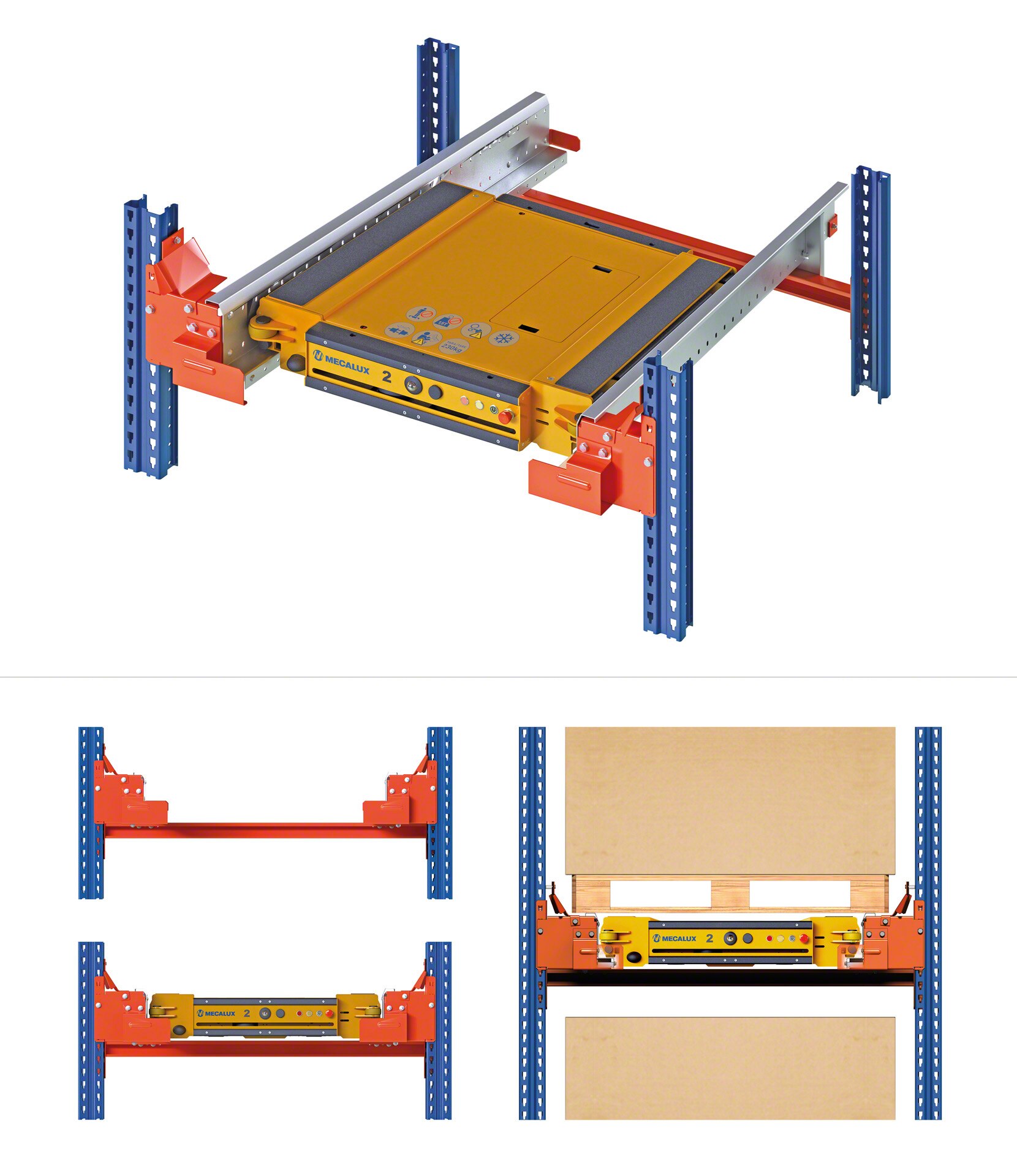 The racks structure must be adapted so that the electric shuttle can operate safely