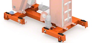 Bottom guide base of the automated trilateral stacking crane