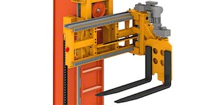 Extraction system of the automatic trilateral stacker crane