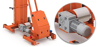 Lift motor of the automated trilateral stacker crane