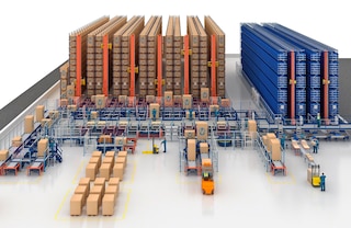 The automatic stacker crane can be combined with other automated storage systems, such as the miniload