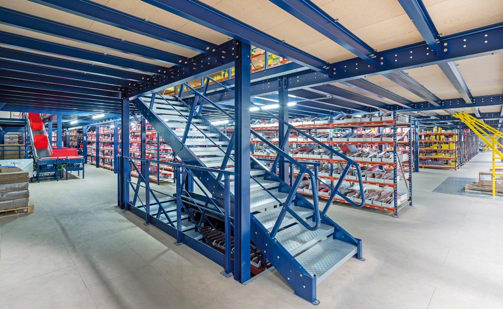 Installation of access stairs between floors, enabling access and rapid evacuation during possible emergencies