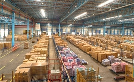 There are five groups of live channels outfitted and one for pallets placed on the floor of the warehouse